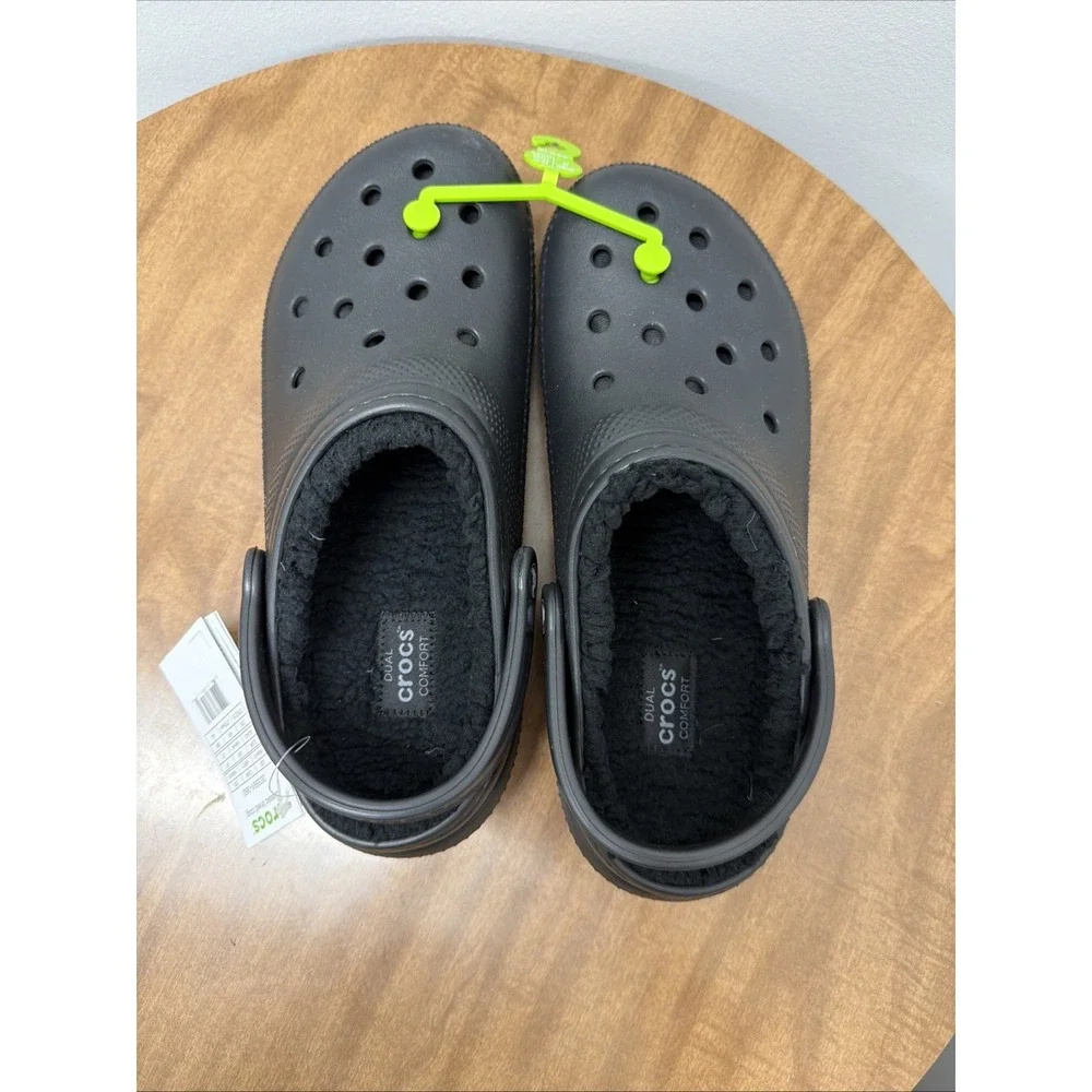 Crocs Classic Fleece Lined Fuzzy Clog Black US M9/W11 NWT slip on‎ warm comfy